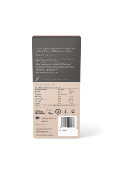 Pana Organic Dark Chocolate Marshmallows 95g
